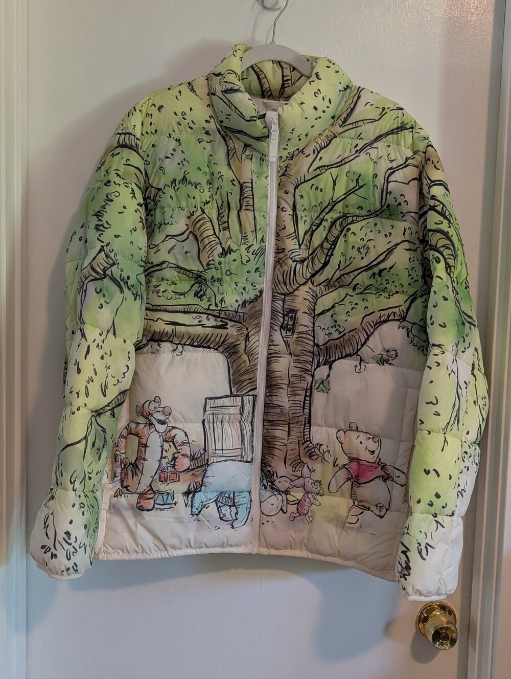🏰 Disney Winnie The Pooh 100 Acre Woods Puffer Jacket Adult SZ XL